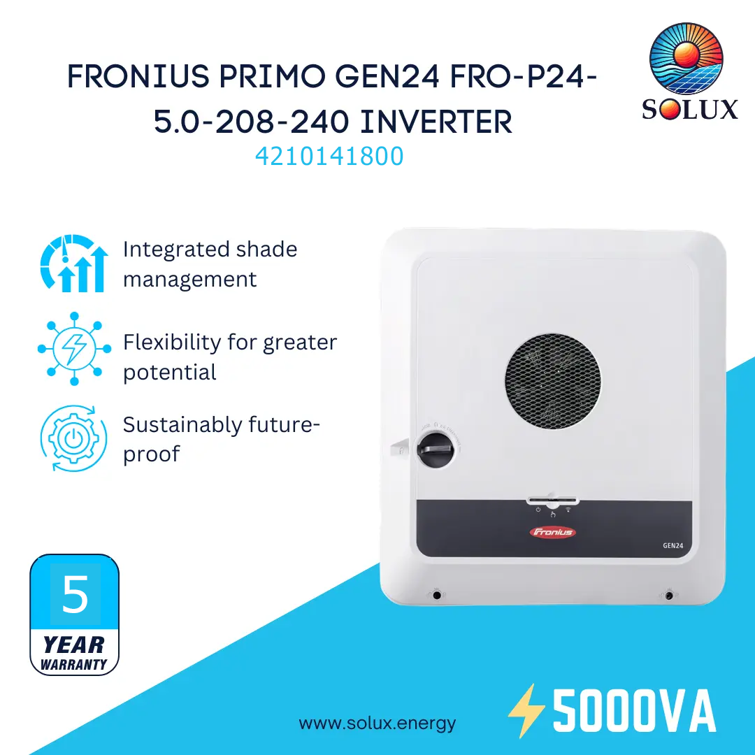 This is an image of Fronius Primo GEN24 FRO-P24-5.0-208-240 5kW Inverter 4210141800